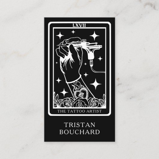 The Tattoo Artist Tarot Black 名刺 (正面)