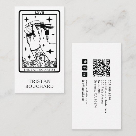 The Tattoo Artist Tarot Business Card 名刺 (正面/裏面)