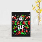 The Teacher Elf Costume Pajamas Pjs Christmas Xmas カード (黄色い花)
