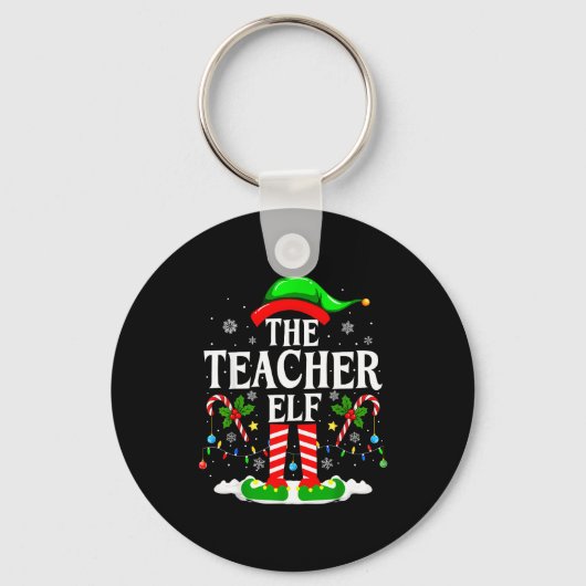 The Teacher Elf Funny Xmas Teachers Christmas Teac キーホルダー (正面)