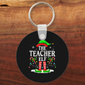 The Teacher Elf Funny Xmas Teachers Christmas Teac キーホルダー (正面)