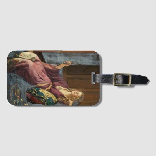 The Teasing Coquette (by John Collier) ラゲッジタグ (正面横)