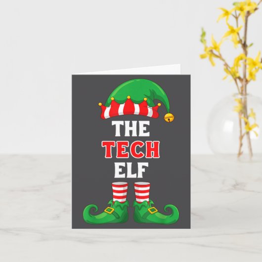 The Tech Elf Shirt Christmas For It Guy Tech Suprt カード (黄色い花)