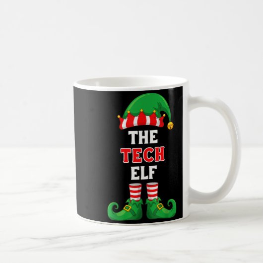 The Tech Elf Shirt Christmas For It Guy Tech Suprt コーヒーマグカップ (右)