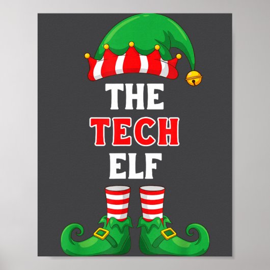 The Tech Elf Shirt Christmas For It Guy Tech Suprt ポスター (正面)