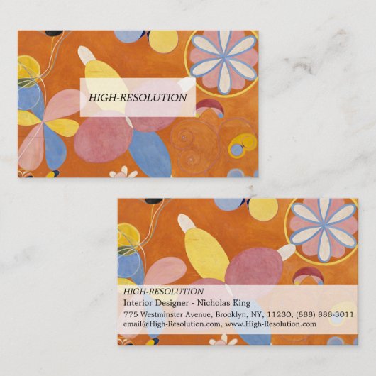 The Ten Largest, Group IV, No.3 by Hilma af Klint 名刺 (正面/裏面)