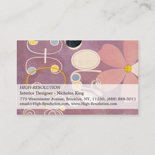 The Ten Largest, Group IV, No.5 by Hilma af Klint 名刺 (裏面)