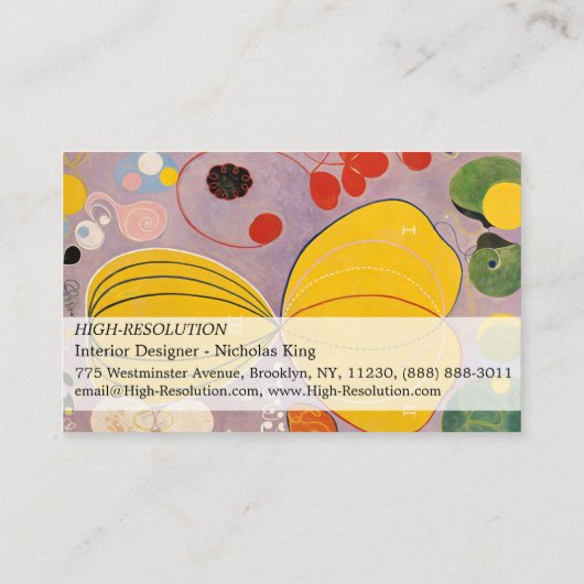 The Ten Largest, Group IV, No.7 by Hilma af Klint 名刺 (裏面)