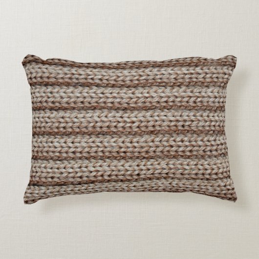 the texture of the plain knitted fabric , brown アクセントクッション (正面)