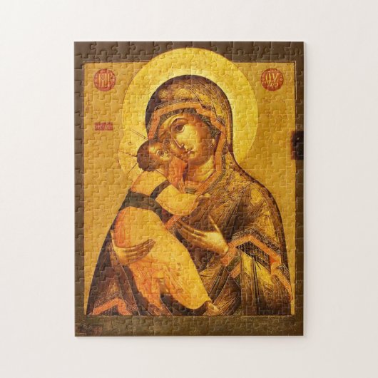 The Theotokos and Christ Child Orthodox Icon ジグソーパズル (縦)