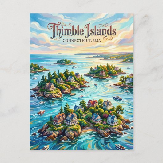 The Thimble Islands Connecticut ポストカード (正面)