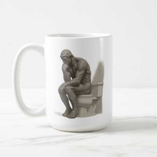 The Thinker on the Throne – Classical Charcoal Sty コーヒーマグカップ (左)