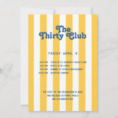 The Thirty Club Yellow Cabana 30th Birthday Party  招待状 (裏面)