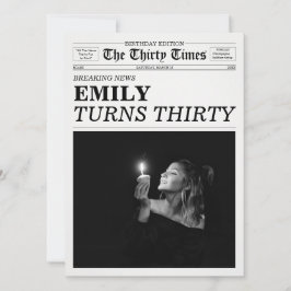 The Thirty Times Newspaper 30歳の誕生日パーティー 招待状