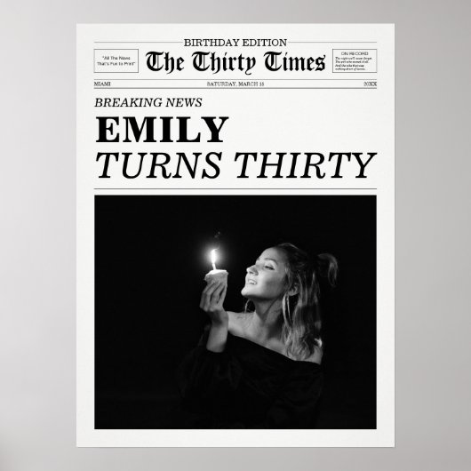 The Thirty Times Newspaper 30th 誕生日 ポスター (正面)