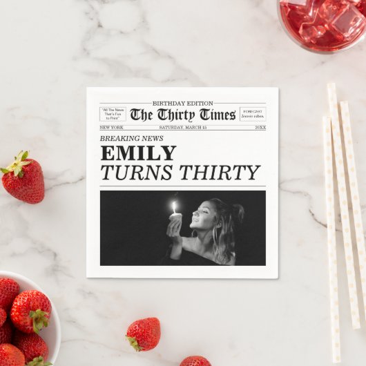 The Thirty Times Newspaper 30th Birthday スタンダードカクテルナプキン (インサイチュ)