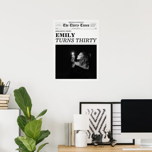 The Thirty Times Newspaper 30th Birthday ポスター (ホームオフィス)