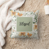 The Tiger Lilies, soft green, クッション (ブランケット)