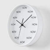 The Time Is NOW Clock – Present Moment Reminder 壁時計 (傾斜)
