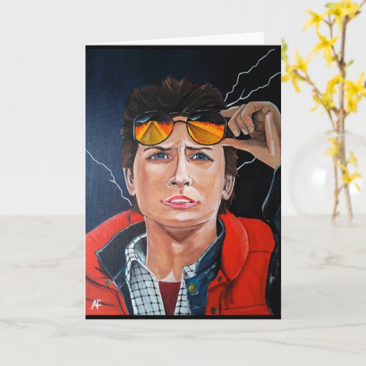 The Time Traveller Painting by Alfred Fox カード (黄色い花)