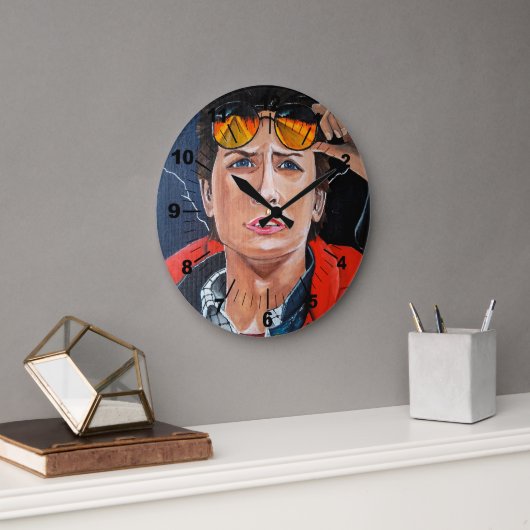 The Time Traveller Painting by Alfred Fox ラージ壁時計 (オフィス)