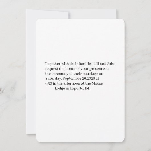 The Timeless Nocturne: Clockwork Heart Invitation 招待状 (裏面)