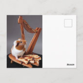 The Tiny Harpist – Whimsical Guinea Pig Postcard ポストカード (裏面)
