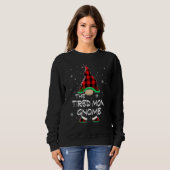 The Tired Mom Gnome Red Buffalo Plaid Christmas Pa スウェットシャツ (正面フル)