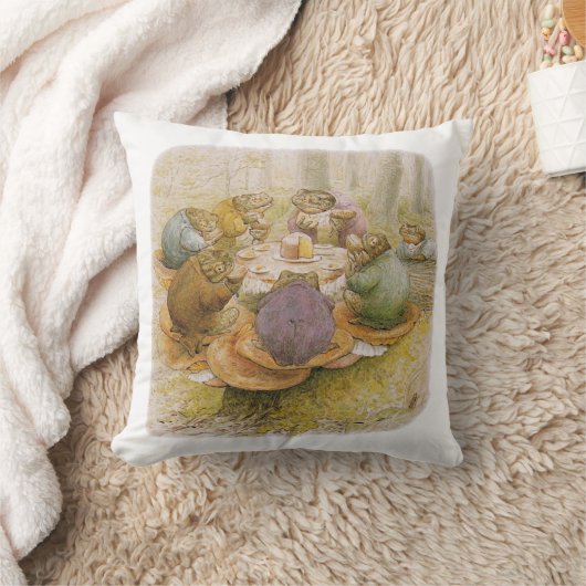 The Toads' Teaパーティー（Beatrix Potter著） クッション (ブランケット)