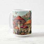 The Toadstool Village Beneath the Mountains コーヒーマグカップ (正面左)