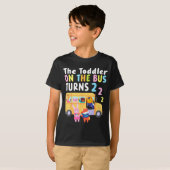 The Toddler On The Bus Turns Two Years Cute Animal Tシャツ (正面フル)
