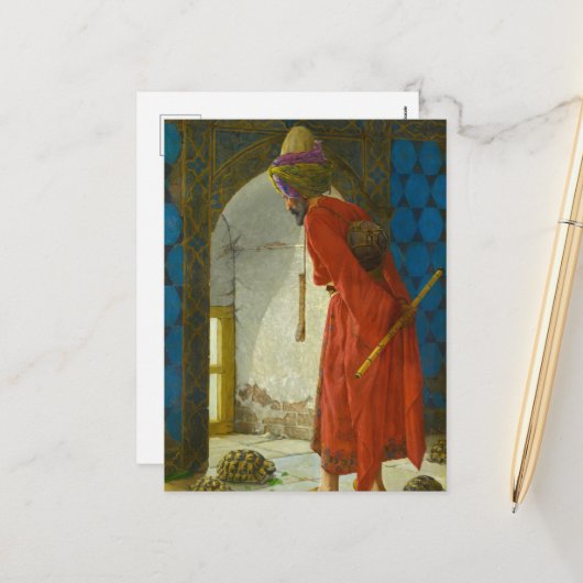 The Tortoise Trainer, 1906 by Osman Hamdi Bey シーズンポストカード (正面/裏面インサイチュ)