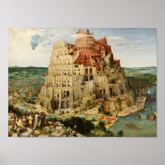 The Tower of Babel, Pieter Breugel the Elder ポスター (正面)