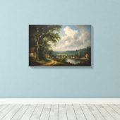 The Travelers' Path Through the Sunlit Valley キャンバスプリント (インサイチュ (ウッドフロア))