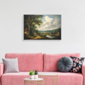 The Travelers' Path Through the Sunlit Valley キャンバスプリント (インサイチュ (リビング))