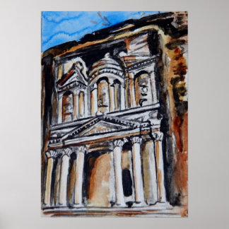 The Treasury - Al Khazneh – ペトラ，ヨルダン ポスター