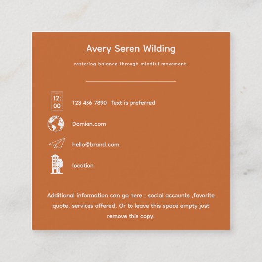 The Tree Between Worlds | Tree of Life Designs スクエア名刺 (裏面)