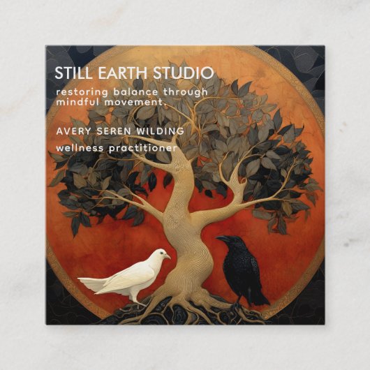 The Tree Between Worlds | Tree of Life Designs スクエア名刺 (正面)