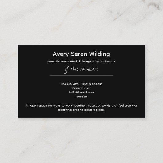 The Tree Between Worlds | Tree of Life Designs 名刺 (裏面)