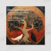 The Tree Between Worlds | Tree of Life Red/Blk スクエア名刺 (正面)