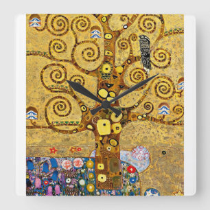 “ The Tree of Life ” , Gustav Klimt スクエア壁時計