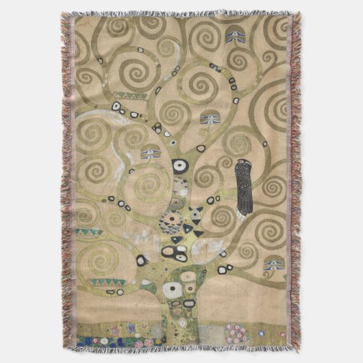 The Tree of Life, Gustav Klimt OIl Painting  スローブランケット (正面縦)