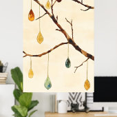 The tree with golden leaves is a popular wall  ポスター (ホームオフィス)