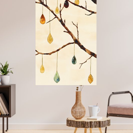 The tree with golden leaves is a popular wall  ポスター (リビング3)