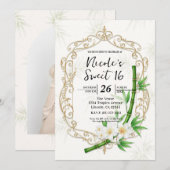 The Tropical Imperial Bamboo Garden Sweet 16 招待状 (正面/裏面)