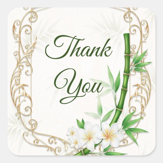 The Tropical Imperial Bamboo Garden Wedding  スクエアシール (正面)