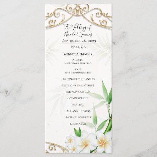 The Tropical Imperial Bamboo Garden Wedding  メニュー (正面)