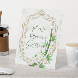 The Tropical Imperial Bamboo Garden Wedding  台座サイン