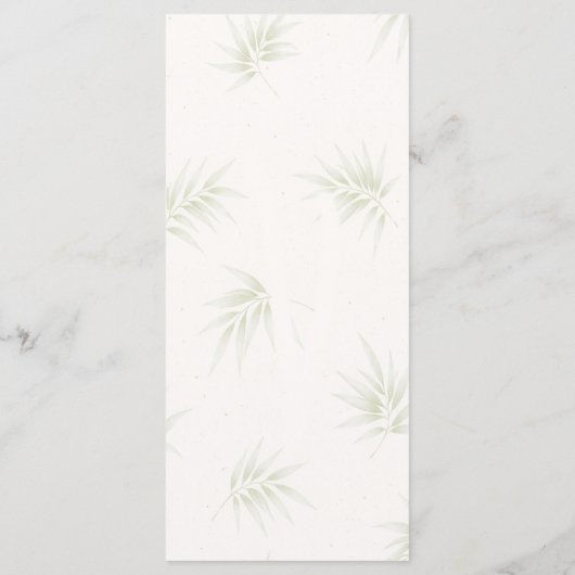 The Tropical Imperial Bamboo Garden Wedding Menu メニュー (裏面)