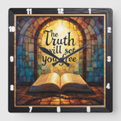 The Truth will set you free スクエア壁時計 (正面)